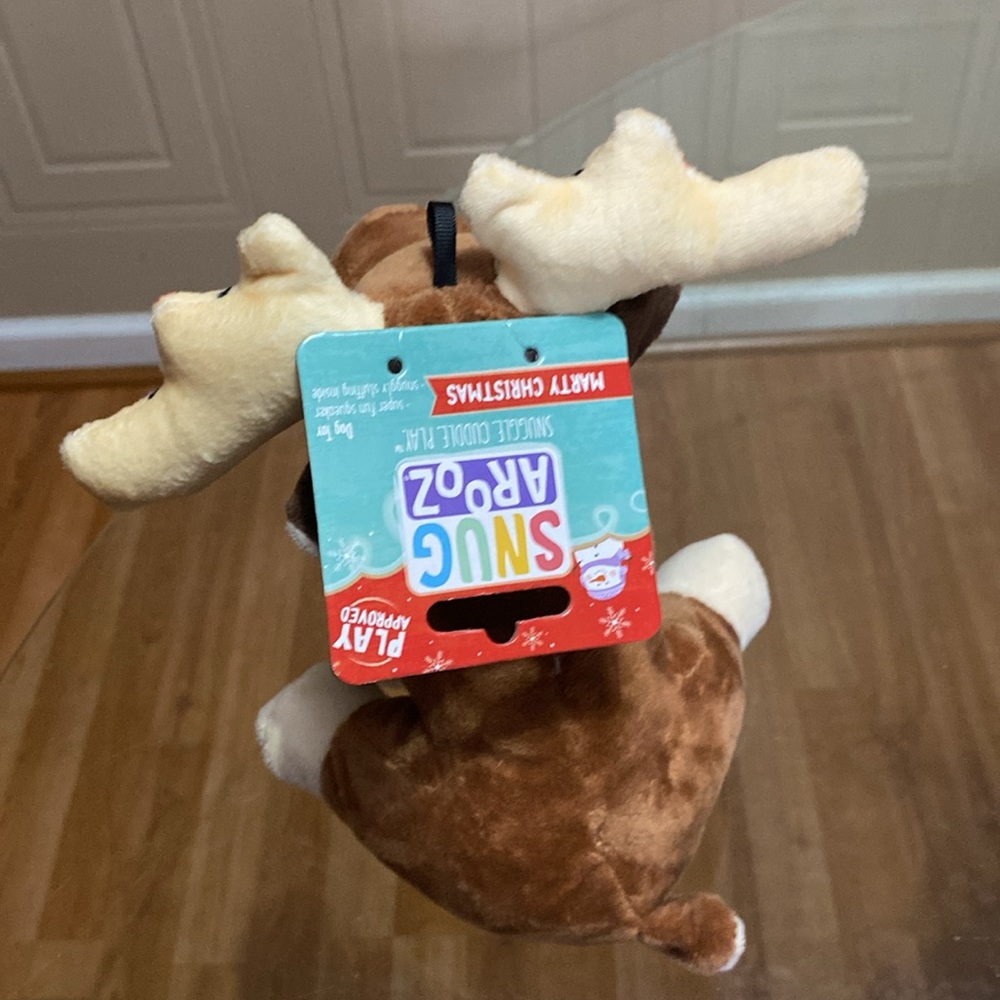 - Snug Arooz Dog  Moose crinkle And Squeaker Dog Toy 8”. - Picture 4 of 5